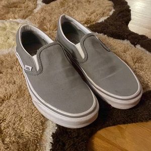 Light grey, size 7 womens slip on vans